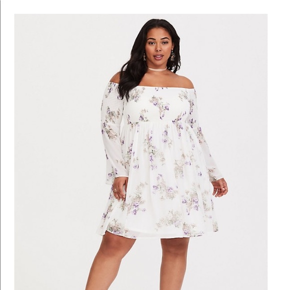 Torrid Floral Smocked Chiffon Off 